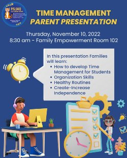 Time Management Parent Workshop Flyer